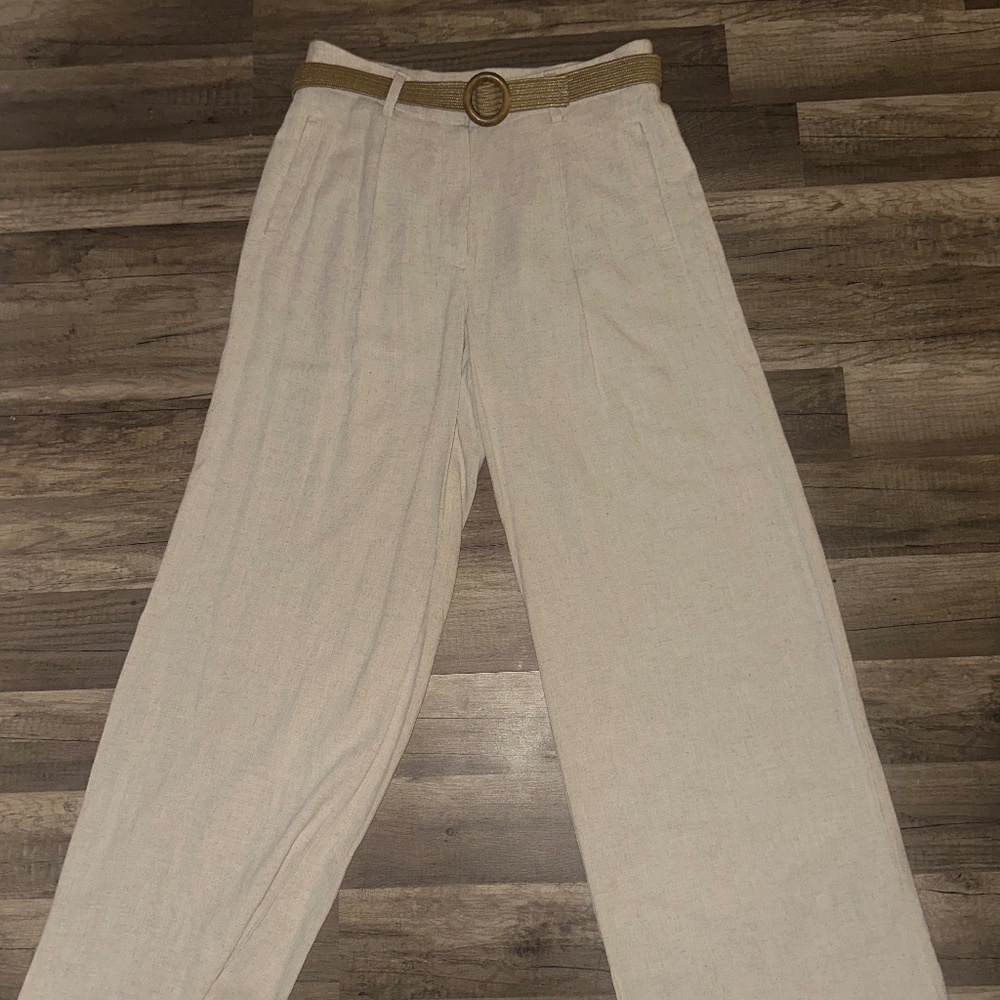 Primark Linen Wide Leg Trousers, size 6